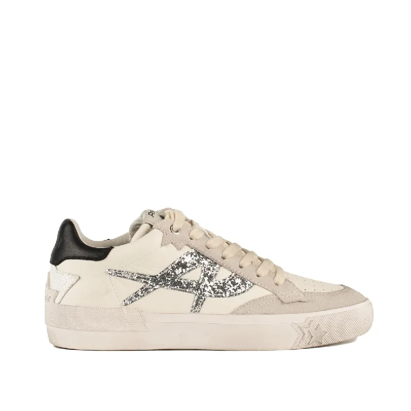 Ash Smooth Leather And Suede Sneakers With Silver Detailing