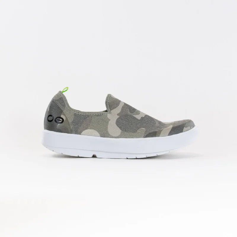 OOFOS OOmg Eezee Low Shoe (Women's) - White/Green Camo