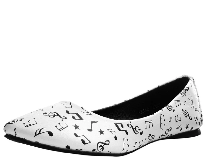 Black & White Music Note Flat *ALL ITEMS FINAL SALE/NON-RETURNABLE*