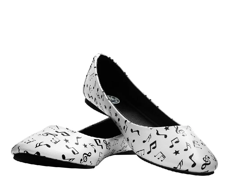 Black & White Music Note Flat *ALL ITEMS FINAL SALE/NON-RETURNABLE*