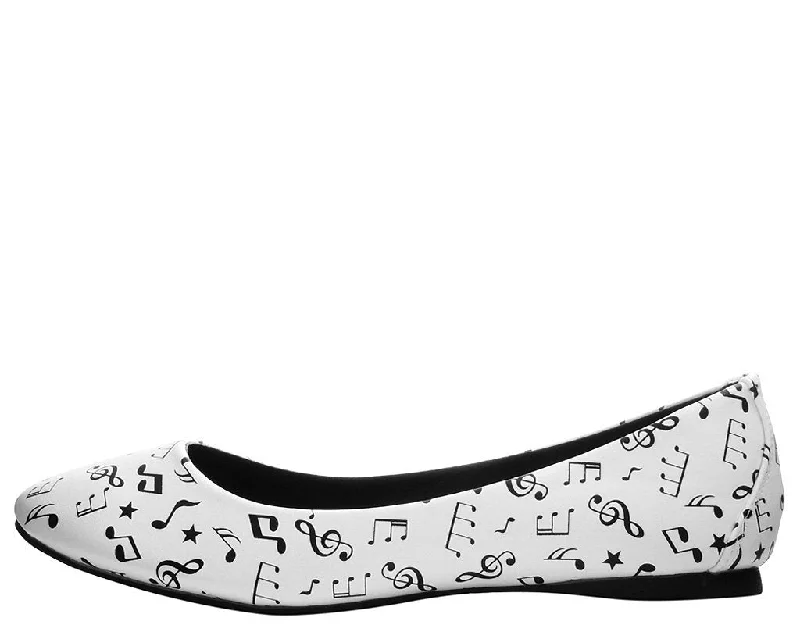 Black & White Music Note Flat *ALL ITEMS FINAL SALE/NON-RETURNABLE*