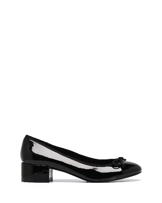 Diana Ballet Heel Black Patent