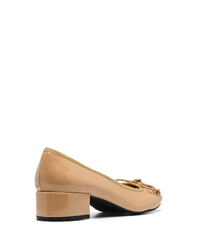 Diana Ballet Heel Caramel Patent