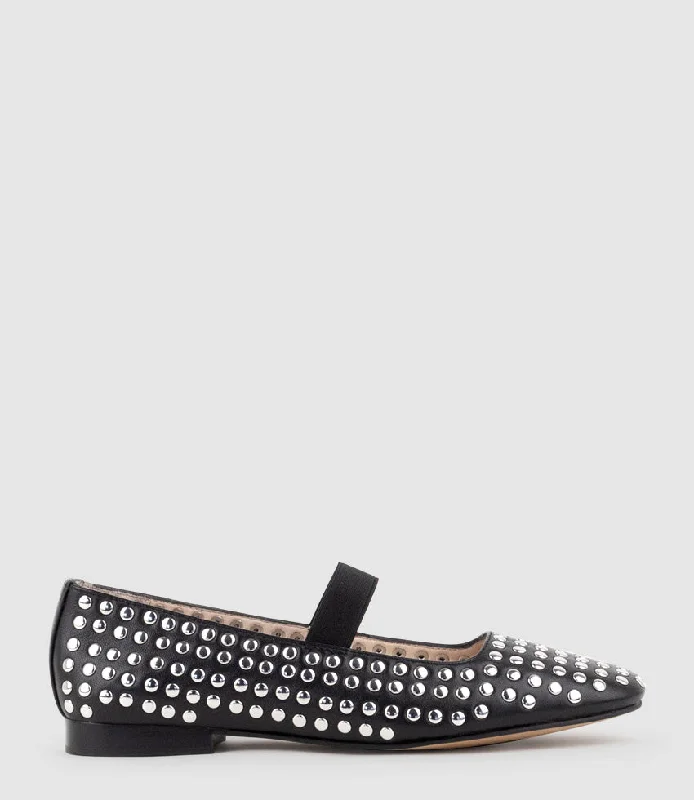 FIZZ Studded Ballet in Black