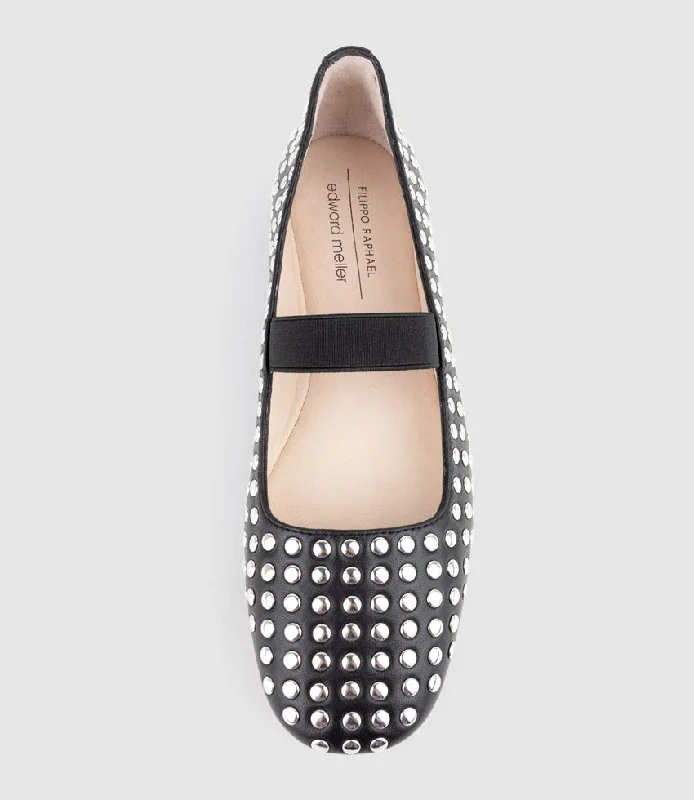 FIZZ Studded Ballet in Black