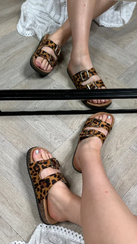 Kath Leopard Print Strappy Sandals