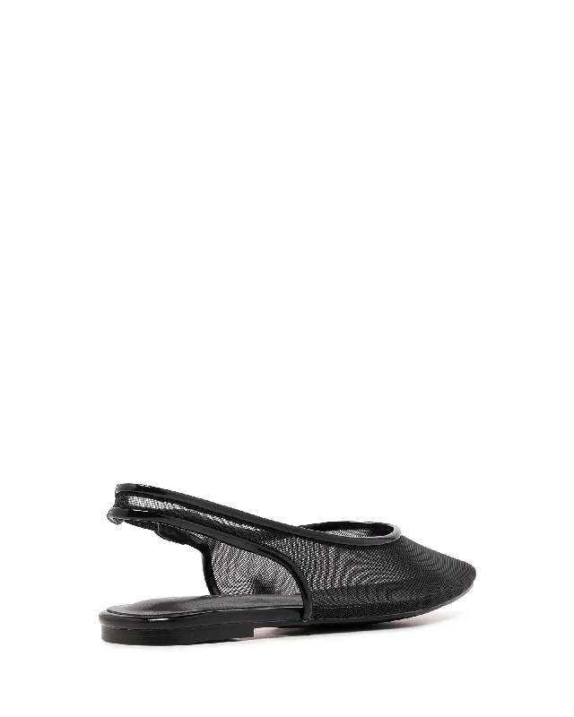 Lazer Slingback Ballet Flat Black Patent