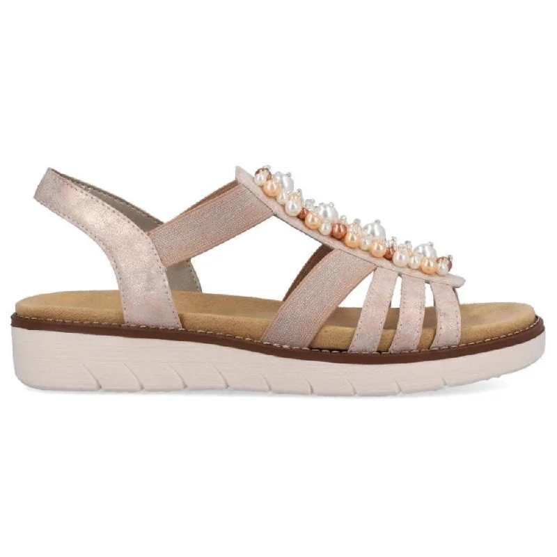 Remonte D2047 Rose Gold Leather Sandal (Women's)