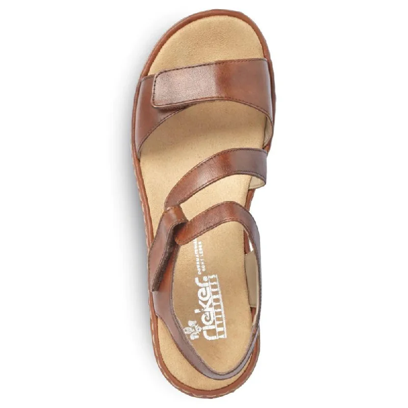 Rieker Regina C7 Brown Leather Sandal (Women's)