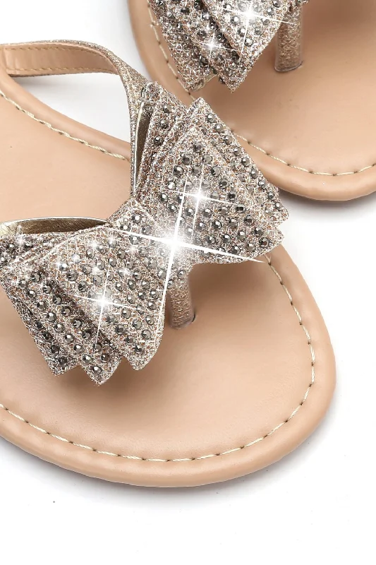 Bow Rhinestones Flip Flops