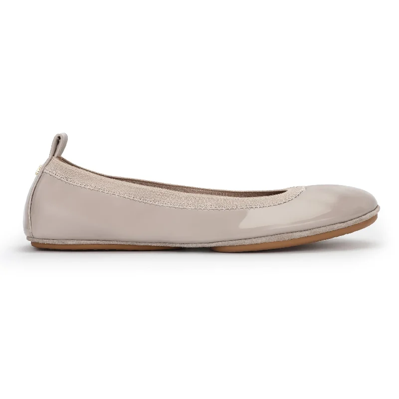 Samara Foldable Ballet Flat in Simply Taupe Patent