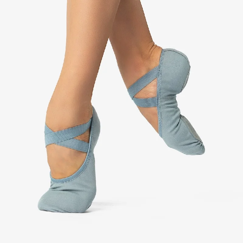 So Danca Light Grey Stretch Canvas Ballet Slipper