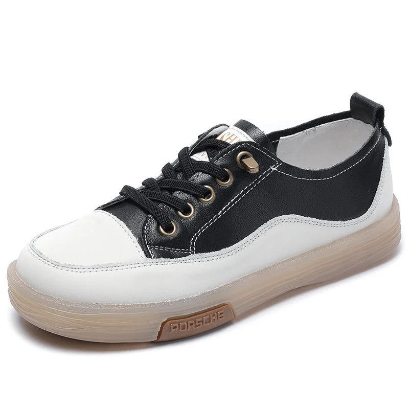 Women Fashion Leather Soft Flat Casual Shoes