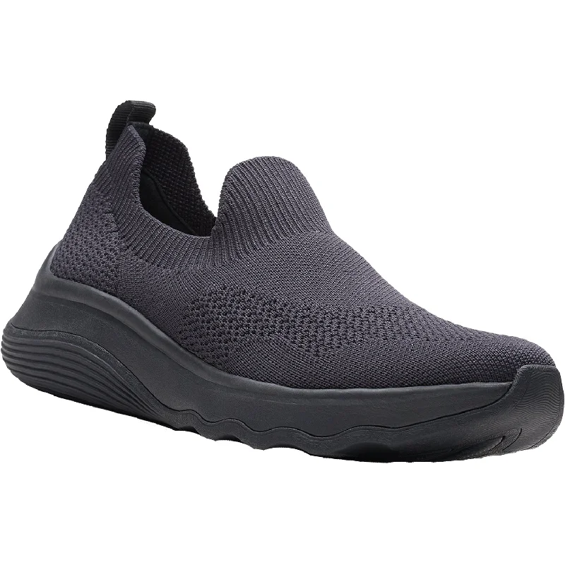 Women's Clarks Cloudsteppers Circuit Path Black Knit Fabric