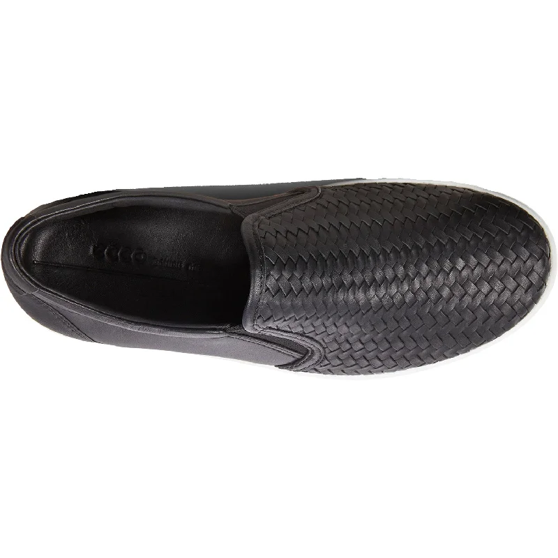 Women's Ecco Soft 7 Woven Slip On Black Leather