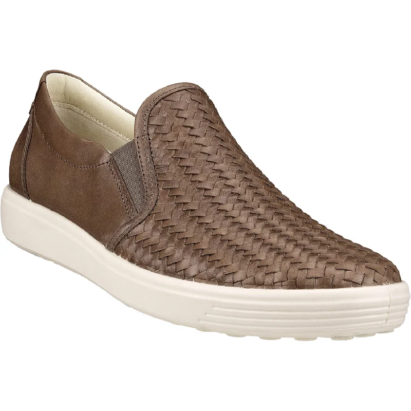 Women's Ecco Soft 7 Woven Slip-On Taupe Leather