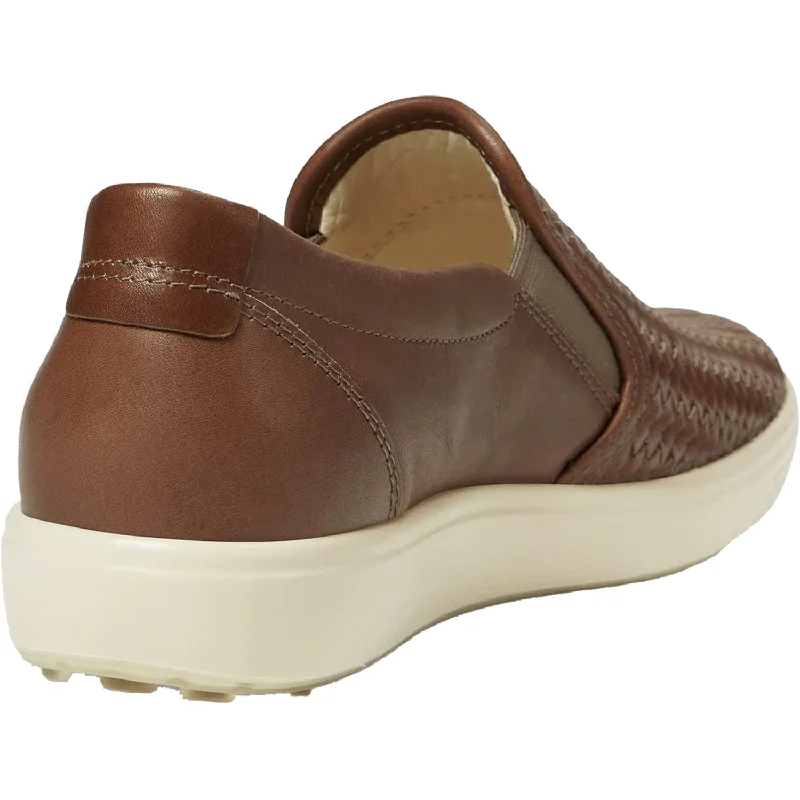 Women's Ecco Soft 7 Woven Slip-On Taupe Leather