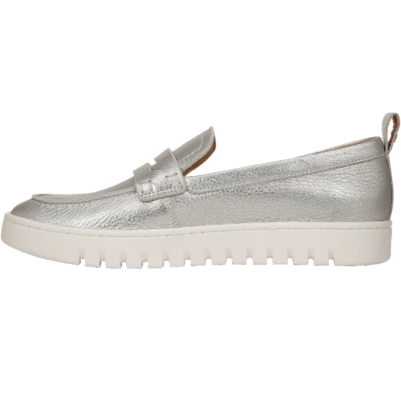 Women's Vionic Uptown Loafer Silver Metallic Leather