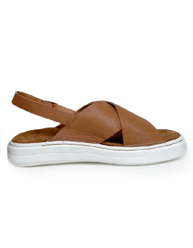 Albin Sandal Tan/White Leather