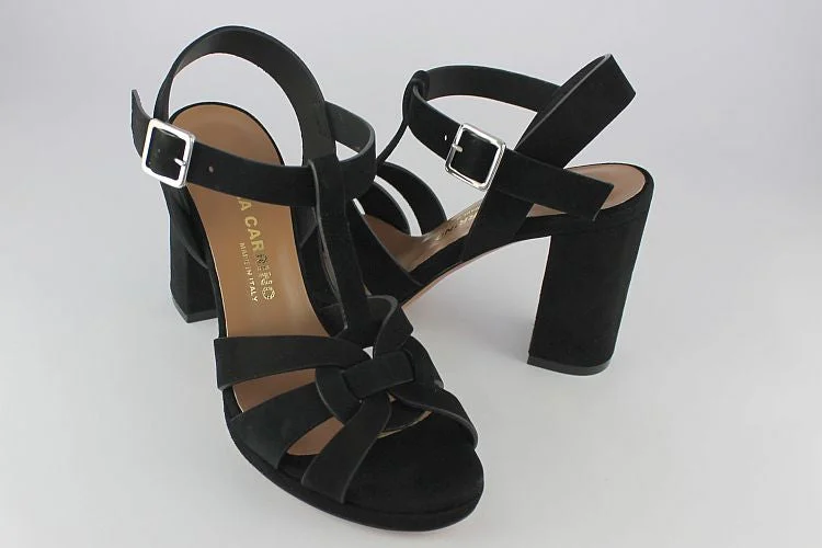 Black Suede T Bar Sandal