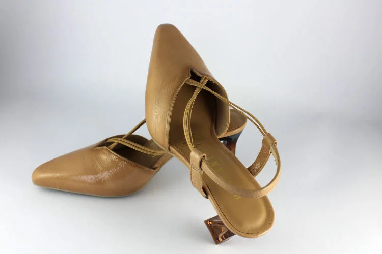 Caramel Patent Sling Back