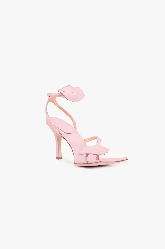 Delta Kiss High Heel Sandal Lip Appliqué Pale Pink - Exclusive