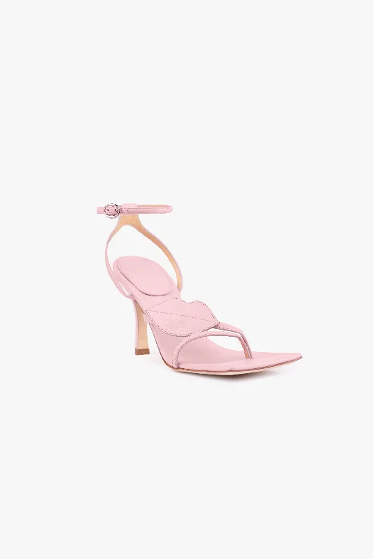 Delta Kiss High Heel Sandal Lip Appliqué Pale Pink - Exclusive