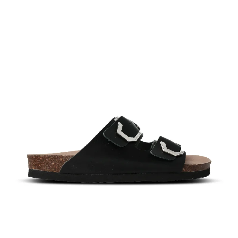 Galia Black Leather Sandal