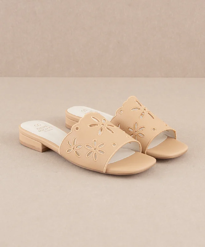 The Manila | Apricot Flower Cutout Sandals