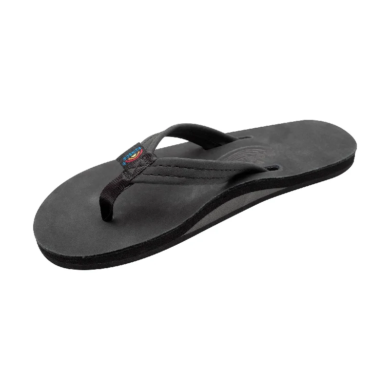 Rainbow Single Premier Leather Women's Sandals - Black