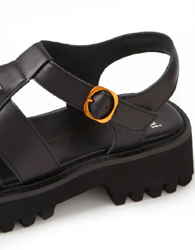 Skout Sandals Black Leather