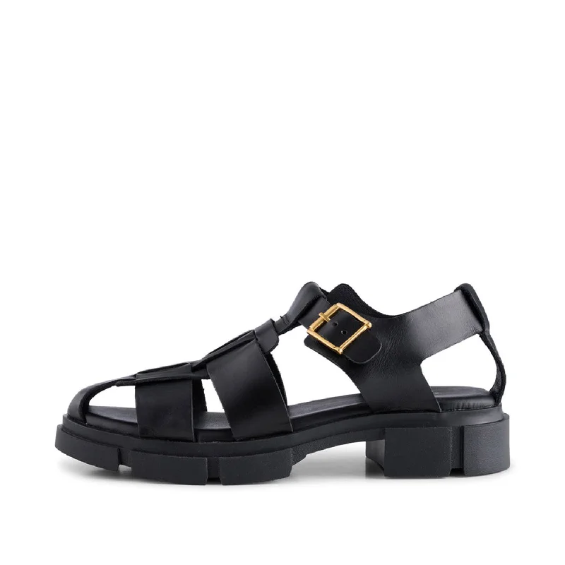 Alva sandal leather - Black