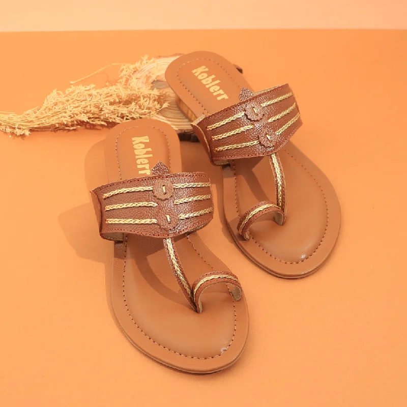 Tan Kolhapuri Sandals