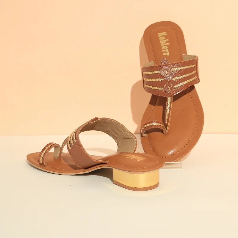 Tan Kolhapuri Sandals