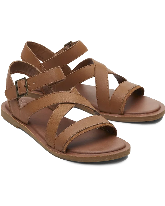 Sloane Leather Strappy Sandals in Tan