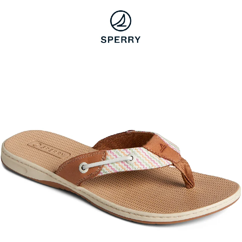 Women's Seafish Resort Leather Flip Flop Sahara (STS88818)