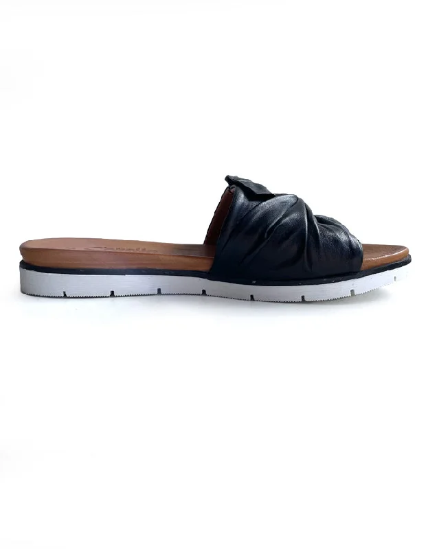 Yaz Sandals Black Leather