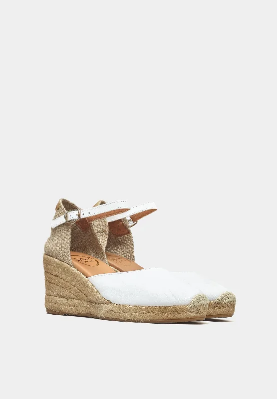 Costa 5 White Leather Espadrilles