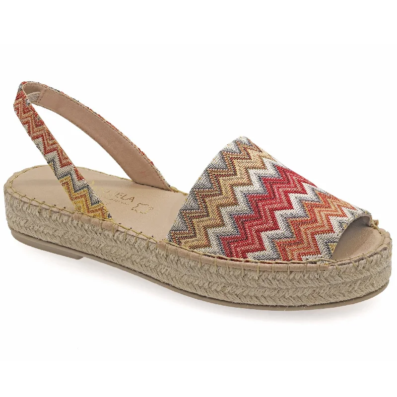 Flatform Peep Toe Fabric Espadrilles