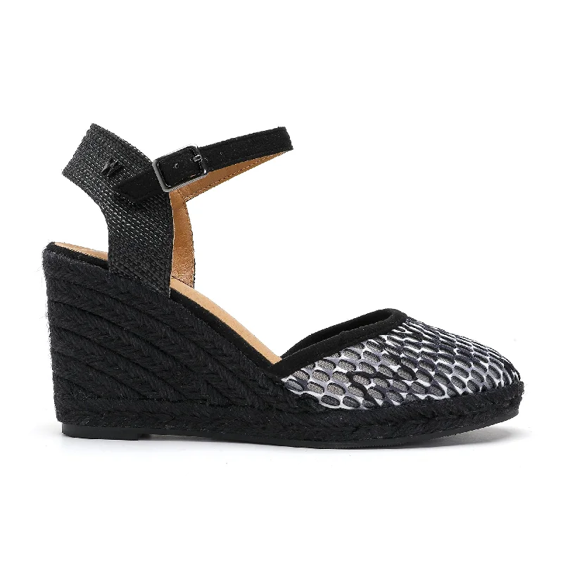 Joy Black Gray Espadrille