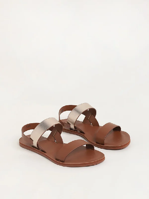 LUNA BLU Tan Multi Strap Sandals