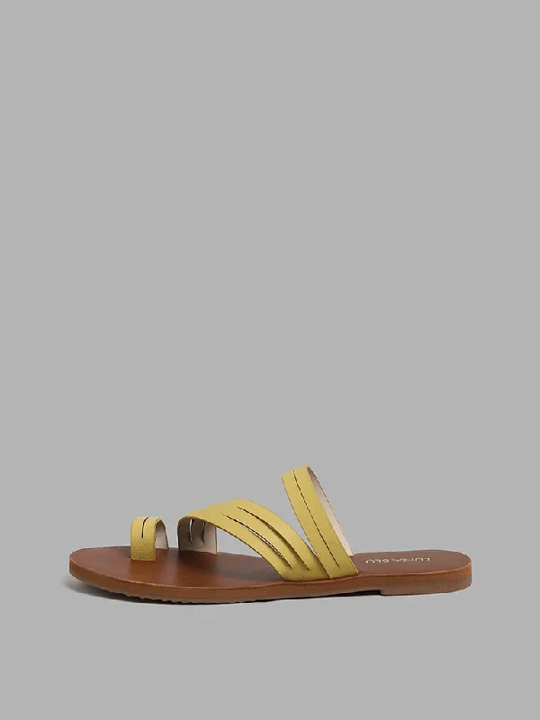 LUNA BLU Yellow Multi-Strap Sandals