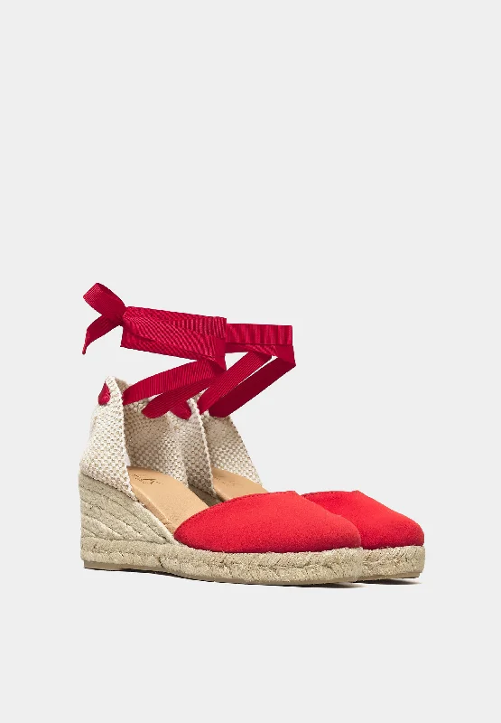 TLK Lace-Up Espadrilles Lips Suede