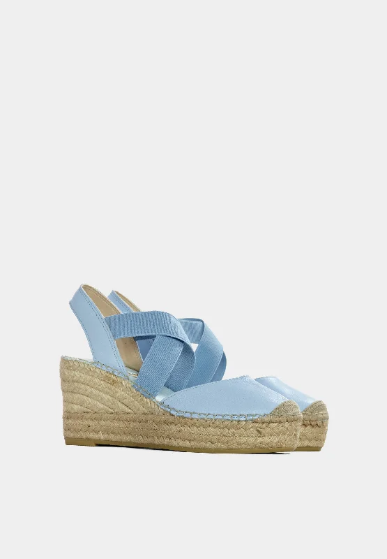 Torro 13600 Platform Wedges Sky Blue Leather