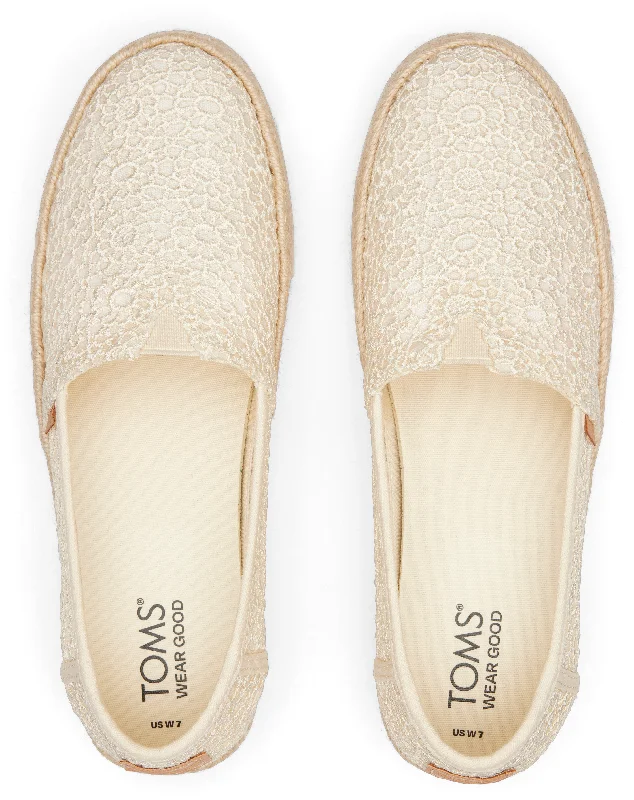 Valencia Platform Espadrille - Natural Moroccan Crochet